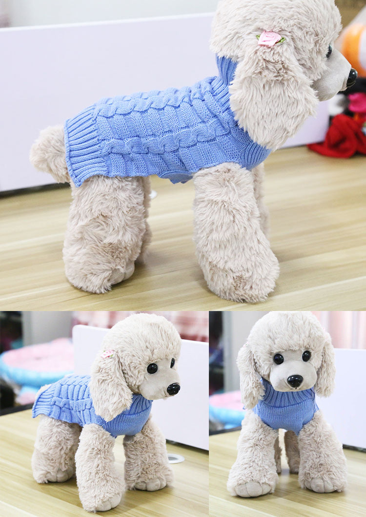 Cashmere Twisted Rope Dog Sweater | Warm Pet Clothes XS-XL – FurGlow Shop