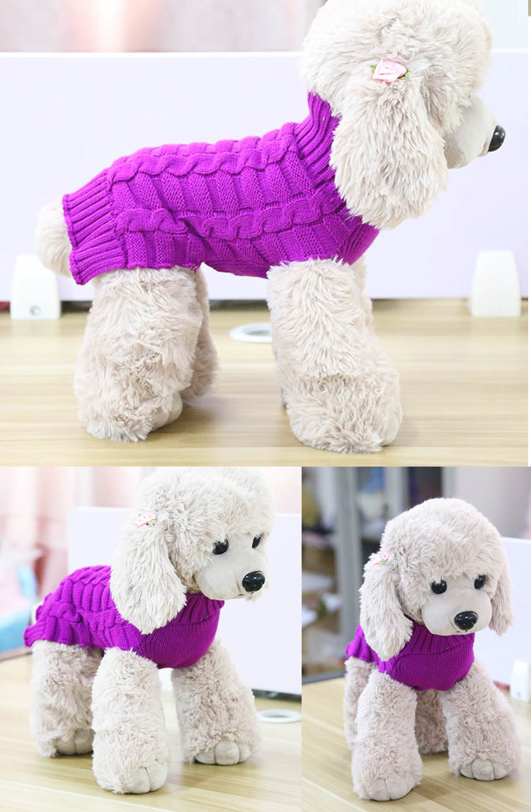 Cashmere Twisted Rope Dog Sweater | Warm Pet Clothes XS-XL – FurGlow Shop