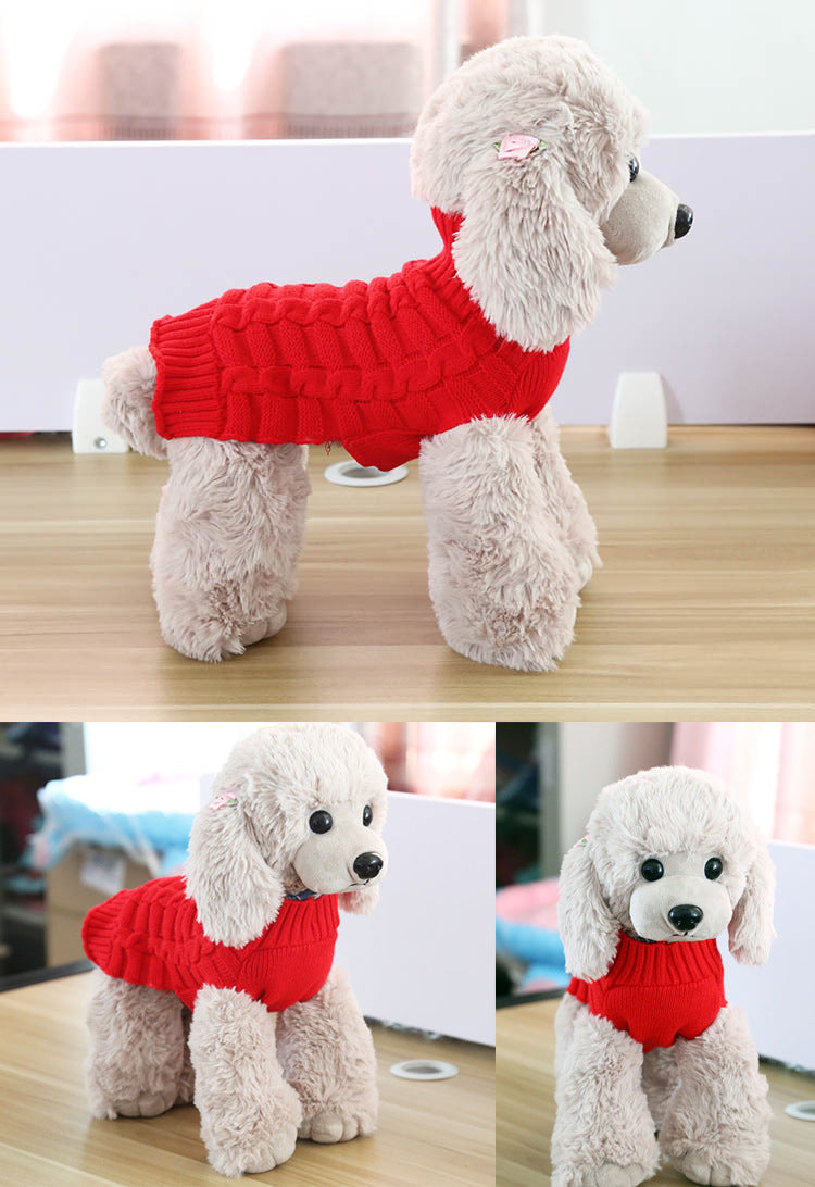 Cashmere Twisted Rope Dog Sweater | Warm Pet Clothes XS-XL – FurGlow Shop